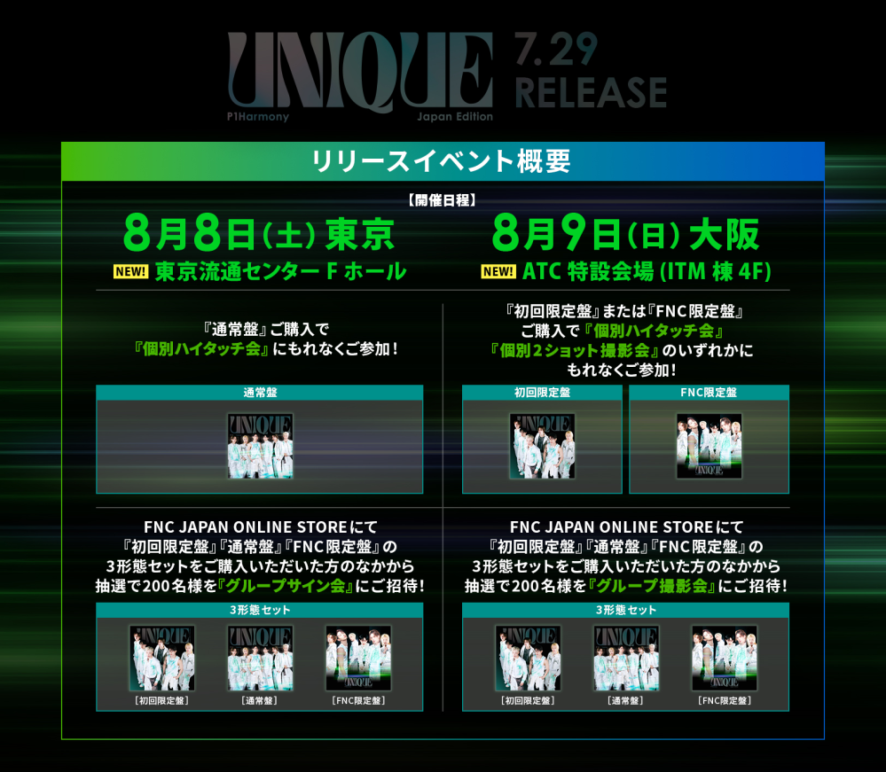 P1Harmonyのリリイベについての質問です・FNC限定盤ジウン＆ギホ