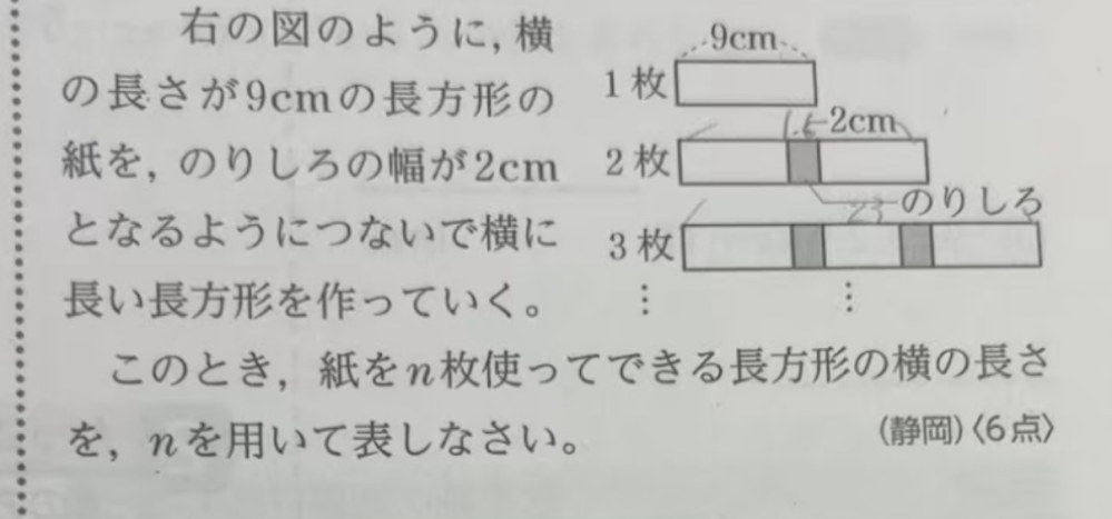 この場合答えは7n+2と書くべきなのか、7n+2（cm）といった、（単位）をつけて書くべきなのか、どちらでしょうか。この問題以外にも文字式？の文章問題の際は単位をつけた方がいいのでしょうか