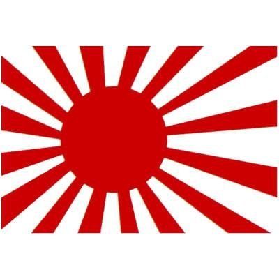 日の丸(国旗)日本の国旗は真ん中の赤い丸が左右どちらかに僅かに寄