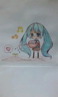 絵の評価お願いします 初音ミクを描きました 出来たら髪の塗り Yahoo 知恵袋