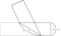 折り返しの三平方の問題です 縦３ｃｍの長方形の紙を折り返しました。折り返しの線分は５ｃｍ。重なった部分の面積は？

です。よろしくお願いいたします。