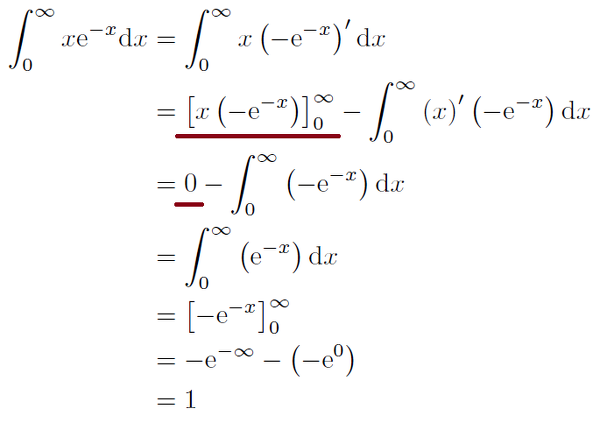 指数の無限大の入った定積分について 部分積分を下の画像のように教えて Yahoo 知恵袋