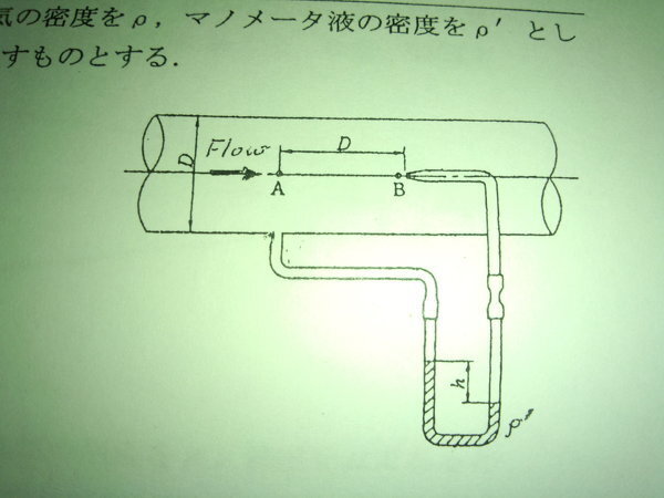 次の流体の問題を誰か教えてください 水平管内を流れる空気の流速を Yahoo 知恵袋