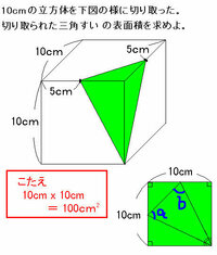 三角すいの展開図が正方形 小学校５年生の問題です 画像にある問題の展 Yahoo 知恵袋