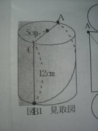 数学の問題です 問 右の図のような円柱の側面にａからｂまでひもをかける Yahoo 知恵袋