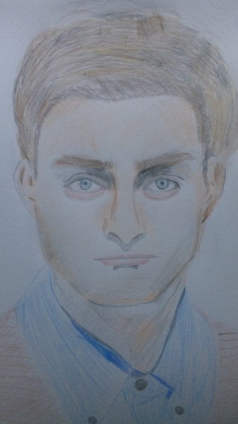 ハリーポッター役のダニエル・ラドクリフさんの似顔絵を描きました。絵