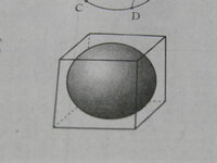 この問題の解き方を教えてください 下の図のように 立方体に球がぴったり入っ Yahoo 知恵袋