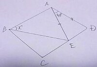 中学図形問題です 四角形ａｂｃｄはひし形で ａｄ ａｅです 角度 Yahoo 知恵袋
