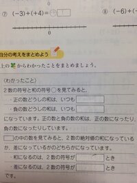 急ぎでお願いします 正の数 負の数のまとめの穴埋めです 2数の符号と Yahoo 知恵袋