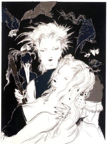 天野イラスト　FFⅦ 挑/静謐/クラウド FF7 天野喜孝氏のコンセプトアート ／ ファイナルファンタジー7