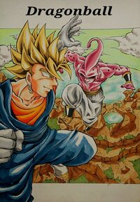 イラストの評価をお願いします ドラゴンボールのベジットと魔神ブウを描い Yahoo 知恵袋