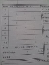 履歴書の希望曜日 時間の書き方 バイトの面接を受けるんですが 働く上で希望 Yahoo 知恵袋