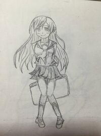 イラストの質問です 女の子の絵を描いてみたのですが なんか違和感があるよう Yahoo 知恵袋