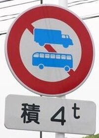 この二つの道路標識の意味左は 最大積載量2t以上の貨物自動車等とマイクロバス Yahoo 知恵袋