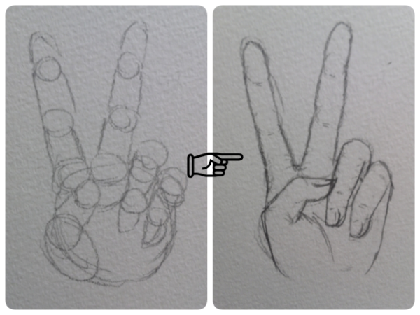 手の描き方を教えてください パーなどの単純な手なら描けるのですが 少 Yahoo 知恵袋