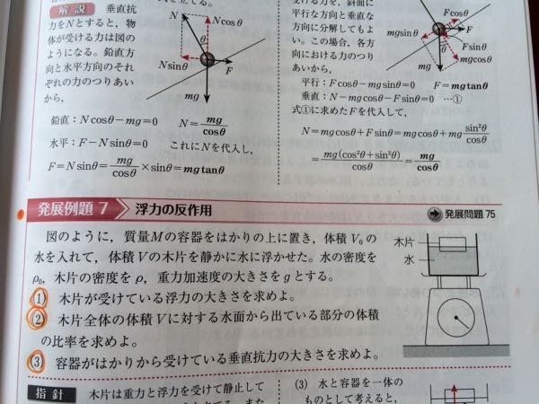 この発展例題7の浮力がわかりません。 - 物理が得意なお方がいま