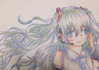 初音ミク色鉛筆画の評価をお願いしたいです 初音ミク好きの友達に影響されて Yahoo 知恵袋