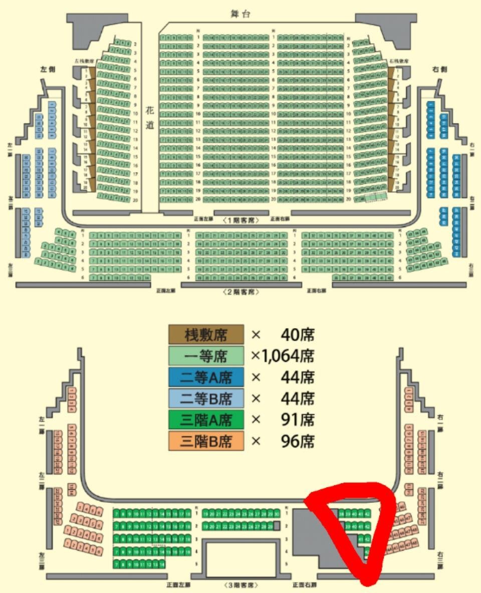 ワンピースを観に新橋演舞場に行くのですが座席についてアドバイスお Yahoo 知恵袋