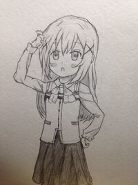 この絵を評価してください ごちうさのチノちゃん描いてみまし Yahoo 知恵袋