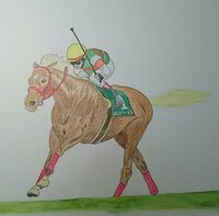 昨日描いた競走馬の色鉛筆画を もう一度 描き直して見ました ご感 Yahoo 知恵袋