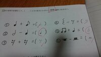 音楽の試験について質問です 中学生の娘の期末試験の問題で 音符の計算なんで Yahoo 知恵袋