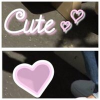 加工アプリについてです この画像の文字の横のハートと２つ目の Yahoo 知恵袋