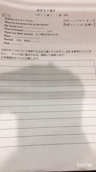 英語のﾃｽﾄで英作文の書くことになりました テーマ 将来何になりたい Yahoo 知恵袋