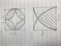 250枚 至急 葉っぱ形の図形の面積について質問です Yahoo 知恵袋