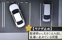 駐車場に斜めに止める 通称ヤクザ止め 本物のヤクザはこんな止め方しないです Yahoo 知恵袋