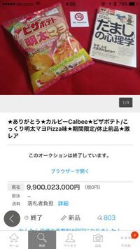 ピザポテトが99億円で落札されてました これって 自作自演してるにし Yahoo 知恵袋