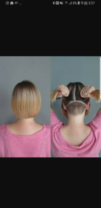 見た目はボブだけど後ろ髪を上げたら右の写真たいになってるやつって何て言う切 Yahoo 知恵袋