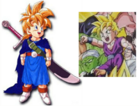 「ドラクエⅤ」の主人公(＋ビアンカ)の息子と、 「ドラゴンボールZ」の少年期の悟飯(スーパーサイヤ人)はやっぱり似てますか？

パラレル的に入れ替わったら、
悟飯(スーパーサイヤ人)だけの力で
ミルドラース、エスタークを倒せそうですか？