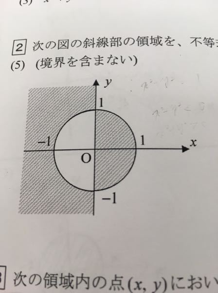 数学の質問です 次の図の斜線部の領域を不等式で表わせ Yahoo 知恵袋