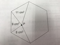 小学生の面積の問題です 正六角形の内部に点ｐをとり 各頂点を結ぶ Yahoo 知恵袋