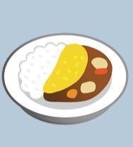 Lineの絵文字でカレーに乗っている黄色い物体はなんでしょうか 卵 Yahoo 知恵袋