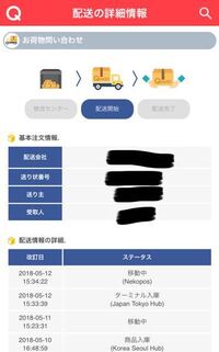 近所の配送センターに今朝8時半には到着していて、未だに自宅に配送 