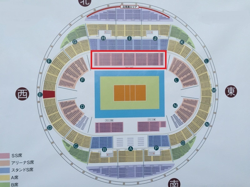 日本ガイシホールの詳しい座席表を教えてください 赤い枠内の詳しい座席番号が Yahoo 知恵袋
