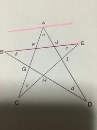 この方法で星型五角形の五つの内角の和の求め方をおしえてください A Yahoo 知恵袋