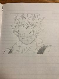 ドラゴンボールのゴジータの絵を描きました 下手くそですのでアドバイス Yahoo 知恵袋