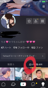 Tiktokで自分のプロフィールでいいねの横に鍵がついてるんです Yahoo 知恵袋