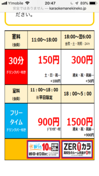 まねきねこ前橋本店のヒトカラ料金の見方が分かりません 土日の昼間 Yahoo 知恵袋