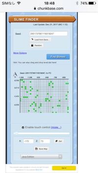 マイクラのスライムファインダーでシードと場所をいれるまでできました Yahoo 知恵袋