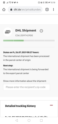 Dhlの追跡で10日この状態で止まってます遅すぎる気がするのですが こんな Yahoo 知恵袋