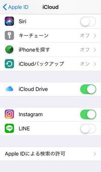 iCloudのオンオフについて。 こちらはiCloudの設定の画像のスクリーンショットです。Instagram、LINEのiCloudはオンにしておいた方が良いのでしょうか？
また、なぜここにはこの2つのアプリしか表示されていないのでしょうか。SNSでいうとTwitterもダウンロードしているのですが、なぜないのでしょうか。

それと、iCloudDriveとは何ですか？
調べてみても仕事相...