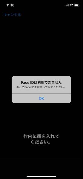 FaceIDが反応しなくなってリセットし、再設定をしようとしたの