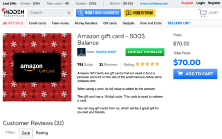 ダークウェブで売っているamazonギフト券は 買っても大丈夫ですか お金にまつわるお悩みなら 教えて お金の先生 Yahoo ファイナンス