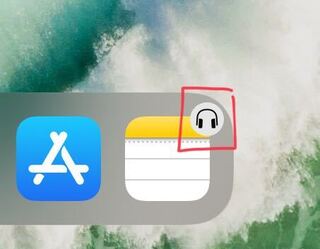 Ipadのdockのメモアプリの右上にヘッドホンマークが表示され Yahoo 知恵袋
