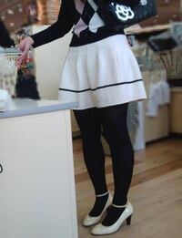 街撮り タイツ黒タイツ 