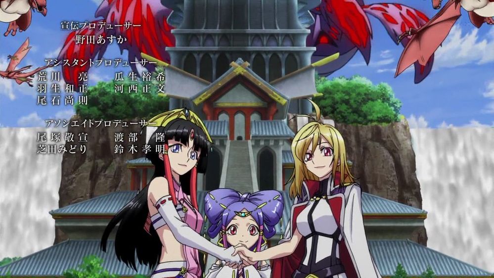 クロスアンジュ」の最終回のラストの以下のシーンはアウラを背景に