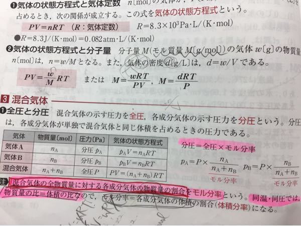 同温 同圧では物質量の比は体積比とはどういう意味ですか モル分率は成 Yahoo 知恵袋